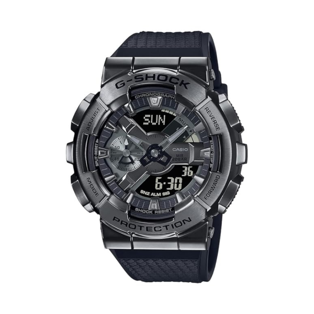 Casio GM-110BB-1ADR G1370 | G-Shock Men Quartz Grey Dial Analog-Digital Resin Watch.