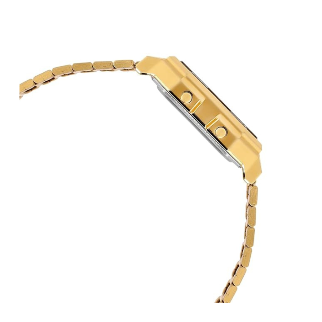 Casio A130WEG-9ADF D390 | Vintage Unisex Quartz Gold Dial Digital Stainless Steel Watch