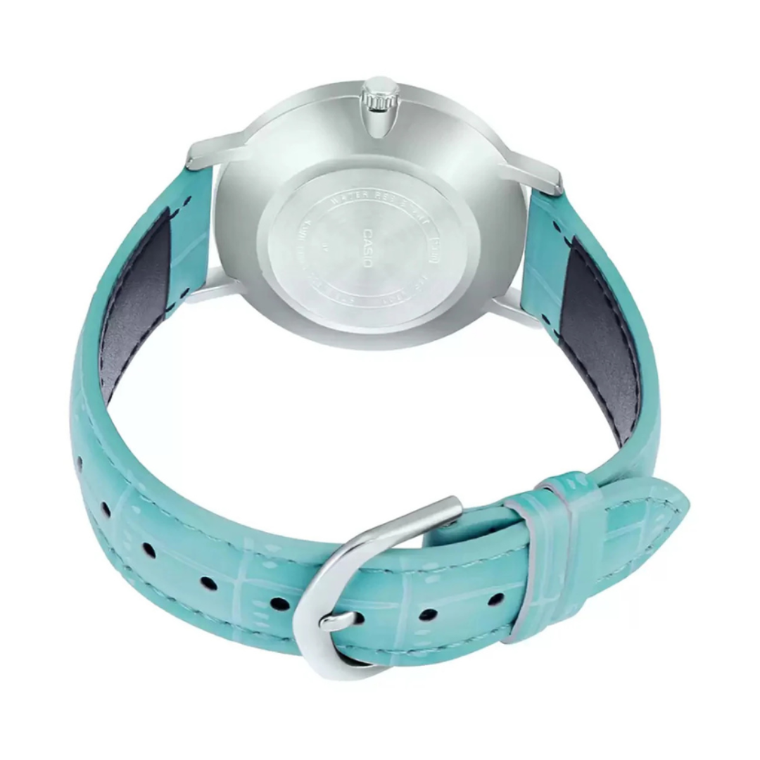 Casio LTP-VT01L-7B3 A1631 | Enticer Women Quartz Silver Dial Analog Leather Watch