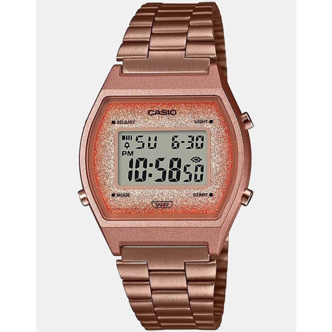 Casio D187 | Vintage Unisex Quartz Rose Gold Dial Digital Stainless Steel Watch B640WCG-5