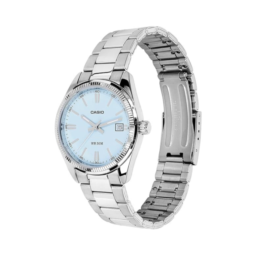 Casio UTP-1302PD-2A2VDF A2565 | Unisex Quartz Blue Dial Analog Stainless Steel Watch