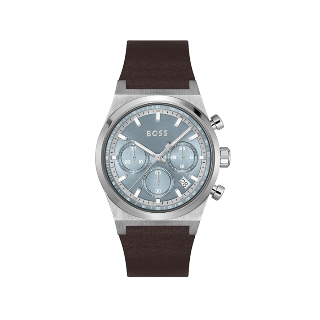 Boss 1514219 | Candor Chrono Men Quartz Blue Dial Chronograph Leather Watch