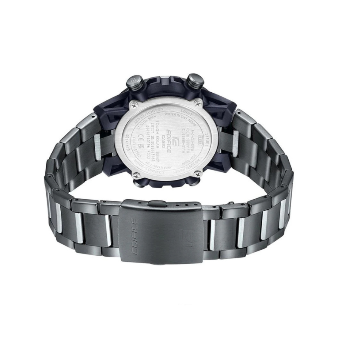 Casio ECB-2000DC-1ADF ED565 | Edifice Men Quartz Black Dial Analog-Digital Stainless Steel Watch
