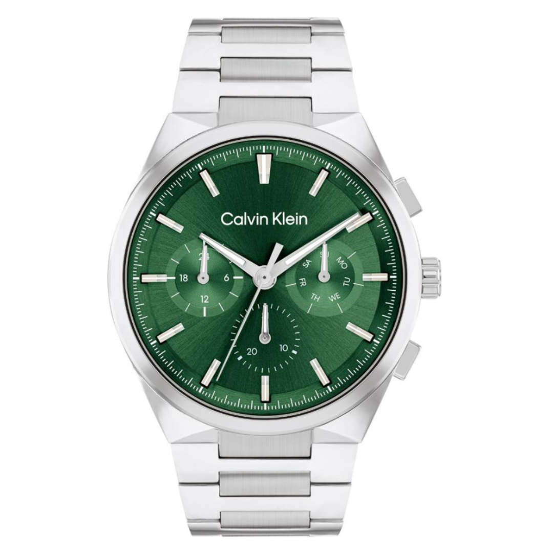 Calvin Kelin 25200441 | Distinguish Men Quartz Green Dial Multi-Function Stainless Steel Watch