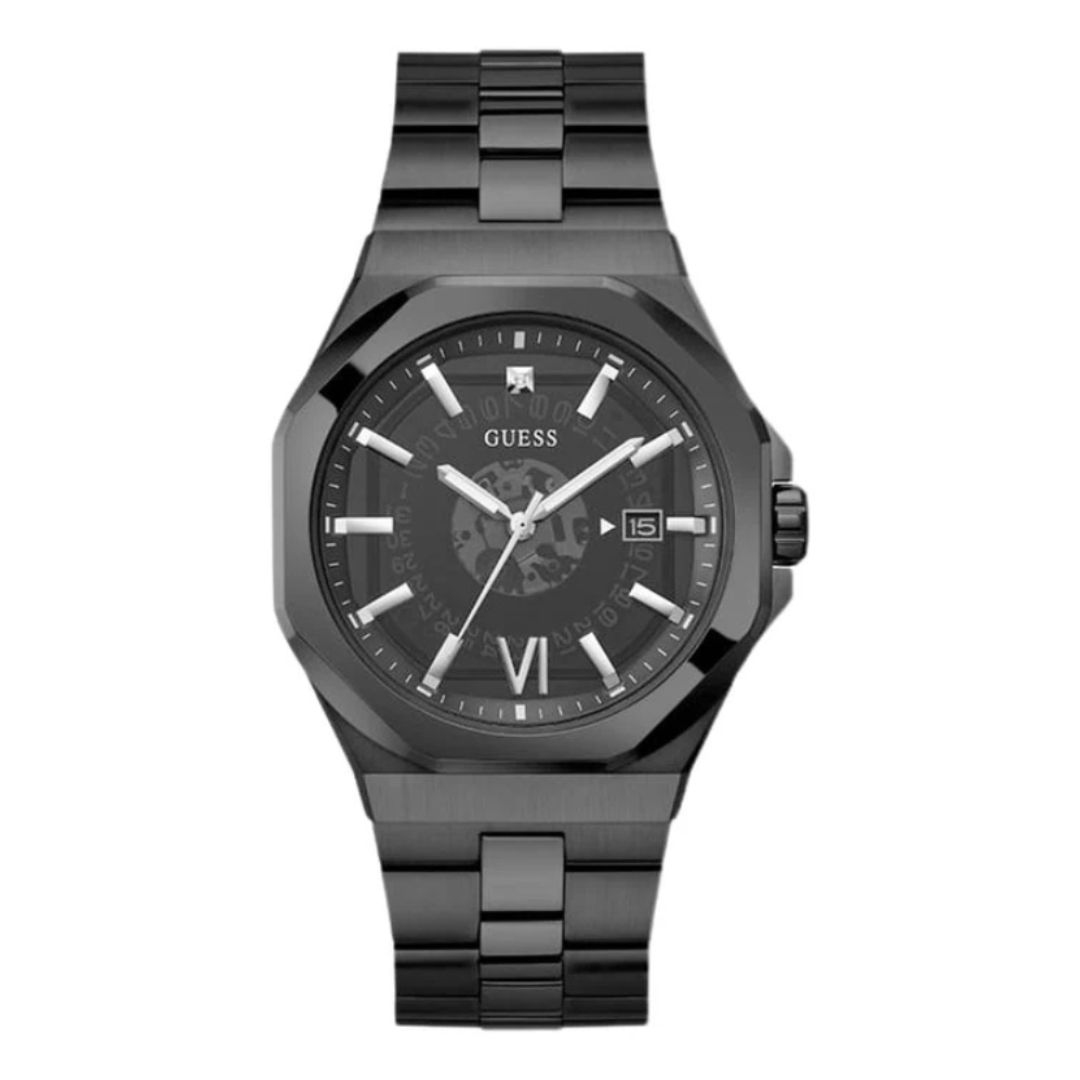 Guess GW0573G3 | Gd Emperor Men Quartz Black Dial Analog Stainless Steel.