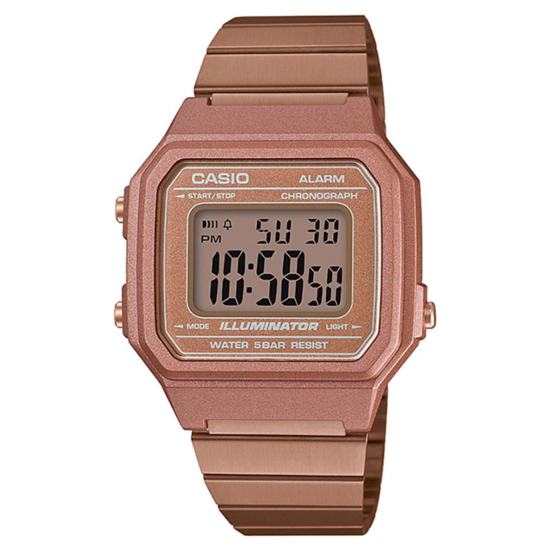 Casio B650WC-5ADF D200 | Classics Women Quartz Silver Dial Digital Stainless Steel Watch