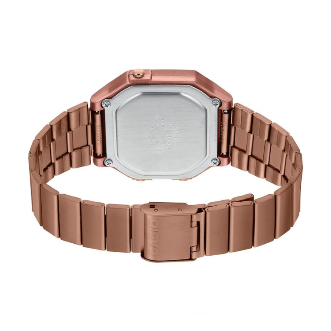 Casio B650WC-5ADF D200 | Classics Women Quartz Silver Dial Digital Stainless Steel Watch