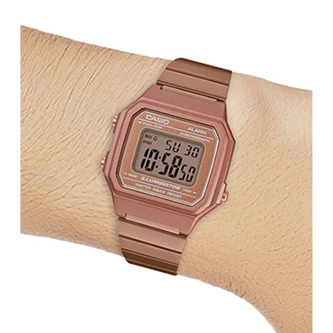 Casio B650WC-5ADF D200 | Classics Women Quartz Silver Dial Digital Stainless Steel Watch