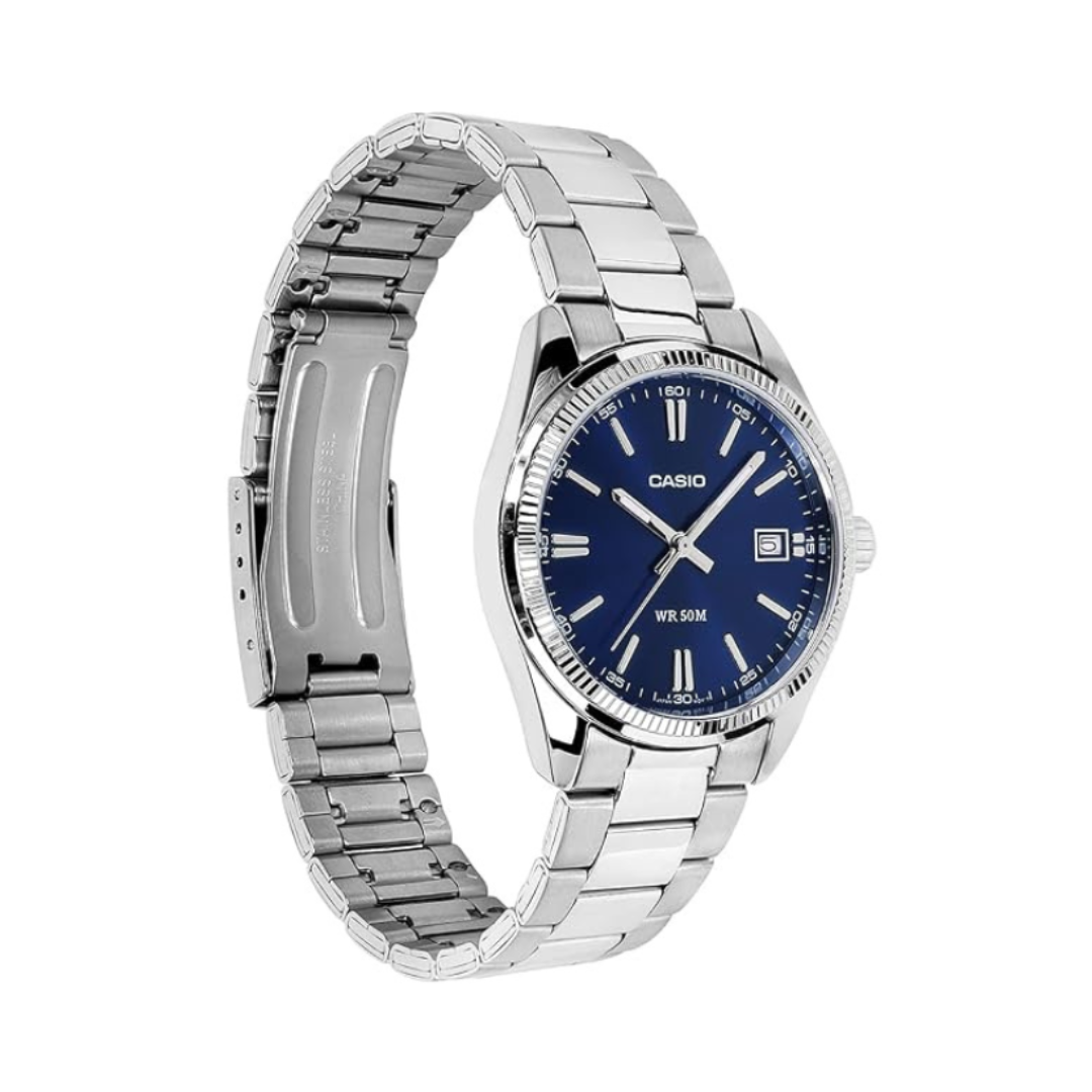 Casio UTP-1302PD-2A1VDF A2564 | Unisex Quartz Blue Dial Analog Stainless Steel Watch