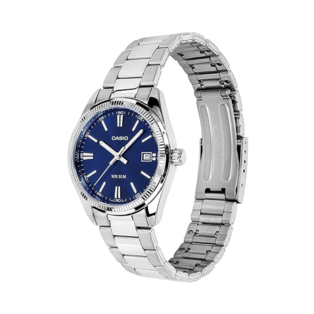 Casio UTP-1302PD-2A1VDF A2564 | Unisex Quartz Blue Dial Analog Stainless Steel Watch