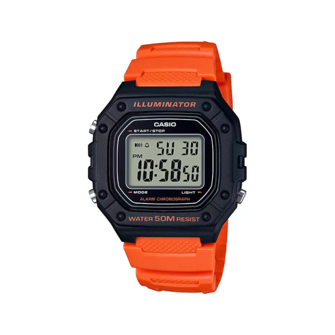 Casio W-218H-4B2V I112 | Youth Unisex Quartz Black Dial Digital Resin Watch