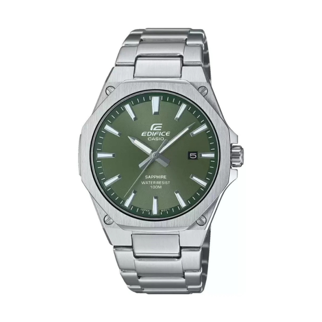 Casio EFR-S108D-3AVUDF ED603 | Edifice Men Quartz Green Dial Analog Stainless Steel Watch
