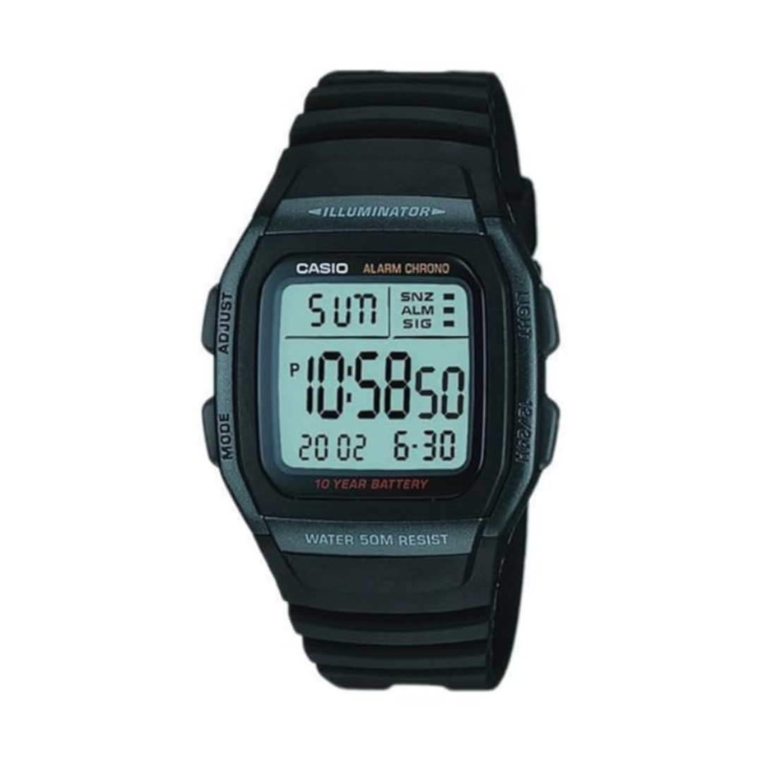 Casio W-96H-1BVDF D054 | Youth Unisex Quartz Grey Dial Digital Resin Watch