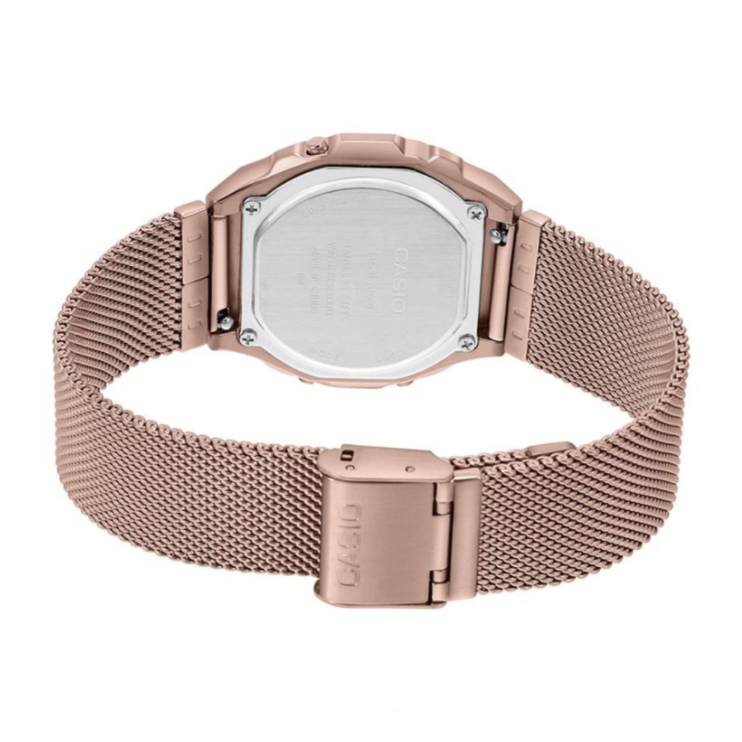 Casio A1000MCG-9EF D195 | Vintage Unisex Quartz Rose Gold Dial Digital Stainless Steel Watch