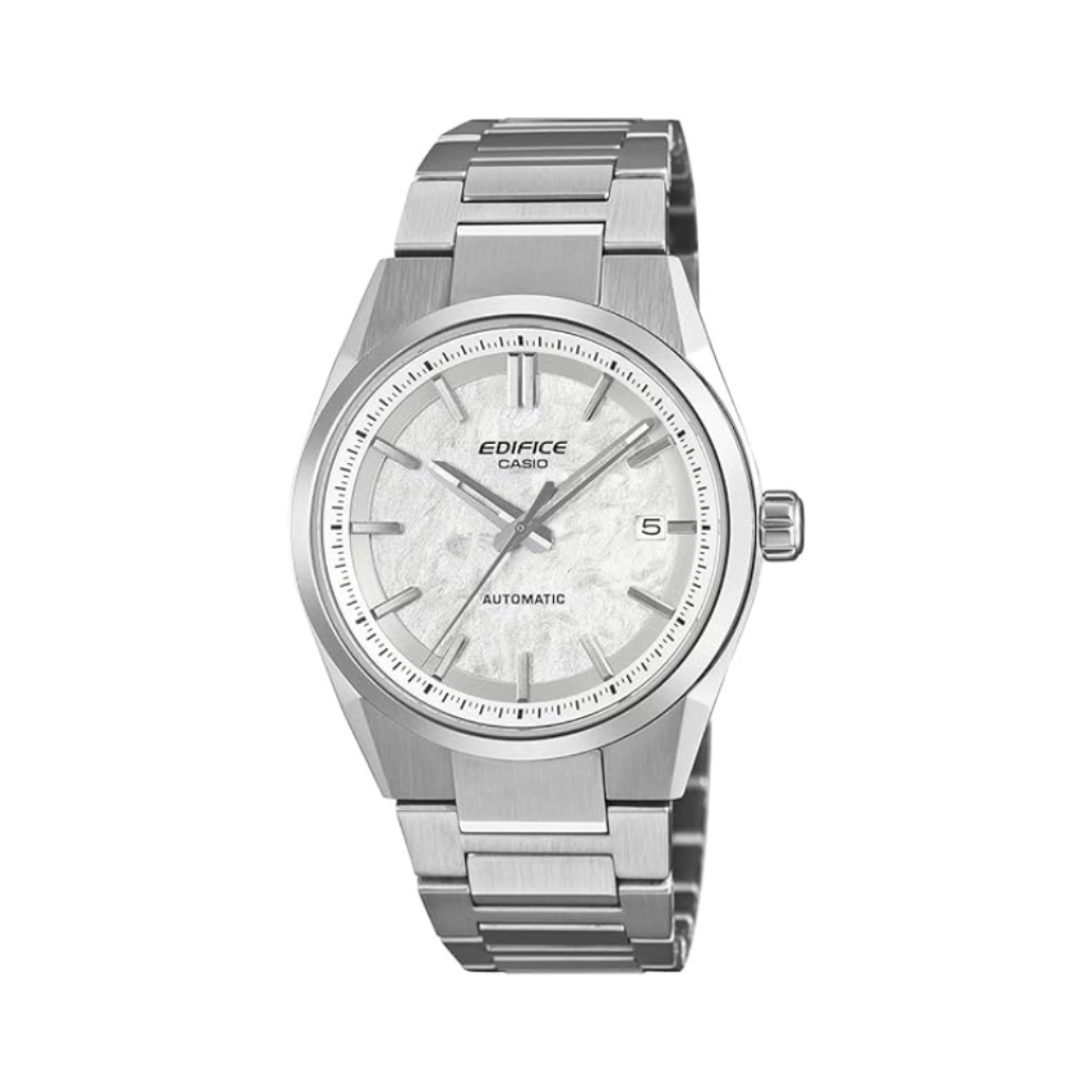 Casio EFK-110D-7ADR ED703 | Edifice Men Quartz White Dial Analog Stainless Steel Watch.