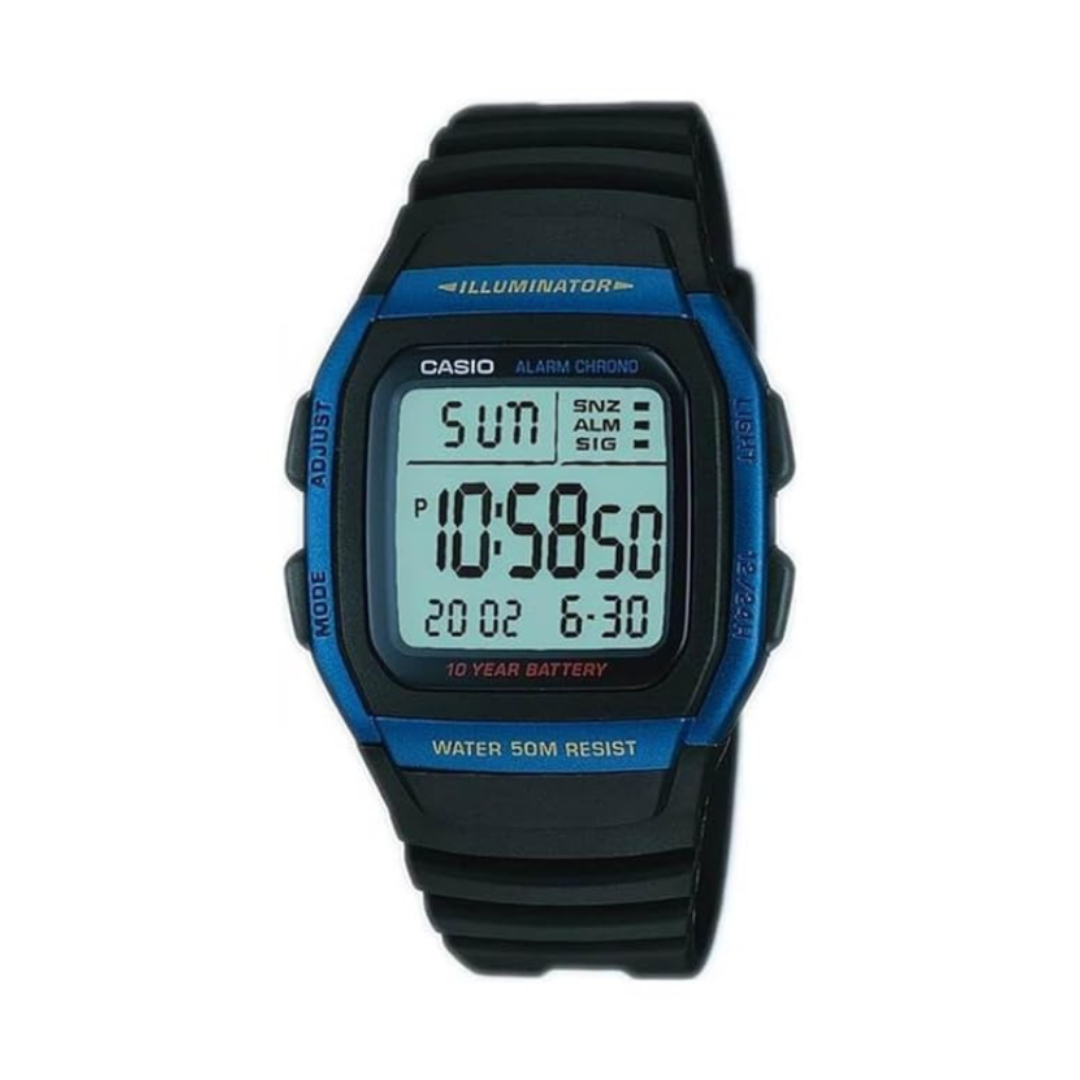 Casio W-96H-2AVDF D055 | Youth Unisex Quartz Blue Dial Digital Resin Watch