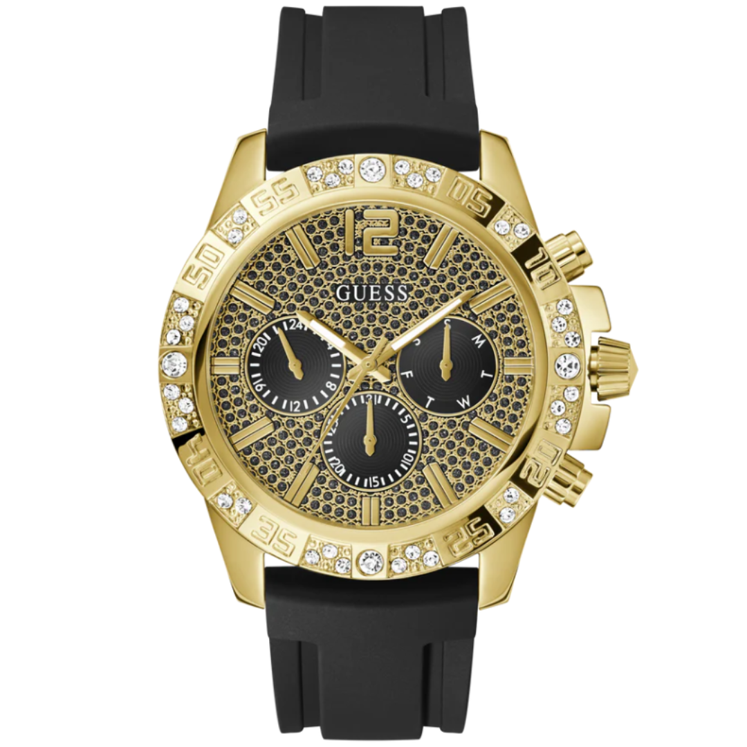 Guess GW0909G2 | Mens Black Gold Tone Multi-function Watch.