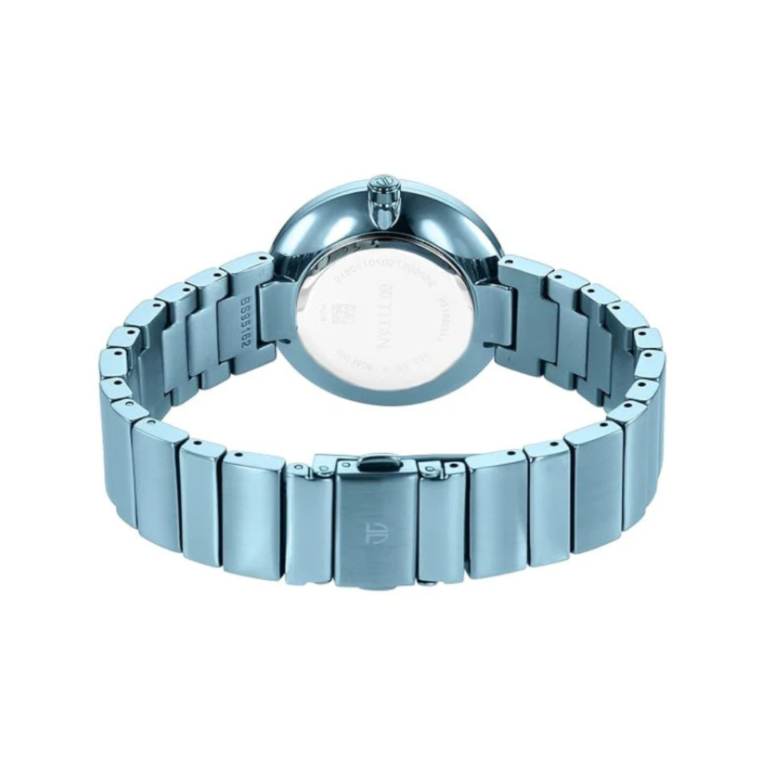 Titan 95162QM02 | Titan Quartz Analog Blue Dial Stainless Steel Strap Watch for Women