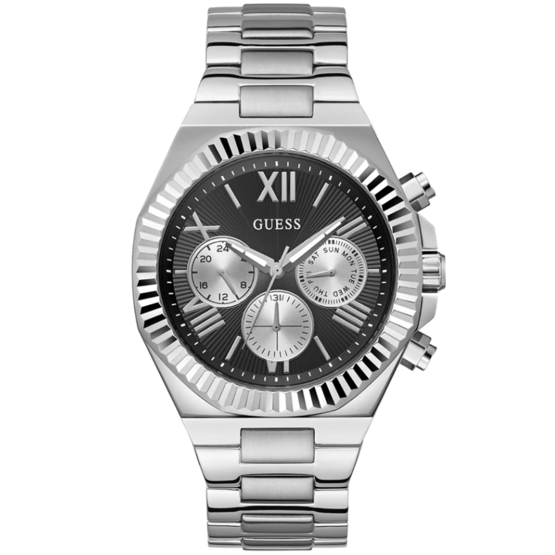 Guess GW0703G1 | Gd Equity Men Quartz Black Dial Analog Stainless Steel.