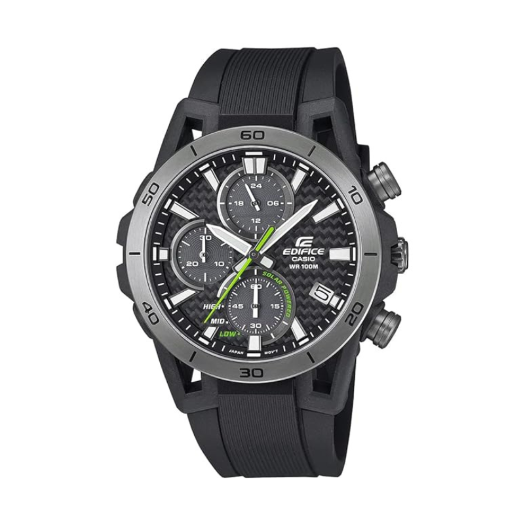 Casio EQS-960PB-1AVUDF ED630 | Edifice Men Quartz Black Dial Chronograph Rubber Watch