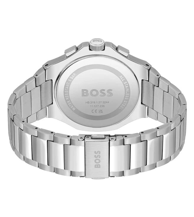 Boss 1514087 | Taper Men Quartz Silver Dial Chronograph Stainless Steel Watch.
