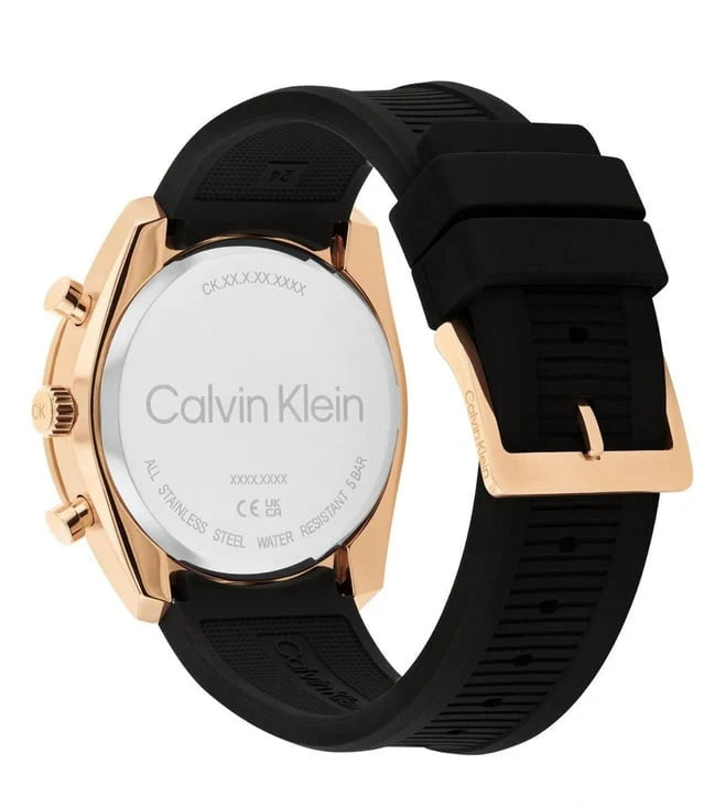 Calvin Klein 25200480 | Ck Flex Men Quartz Black Dial Multi-Function Silicone Watch