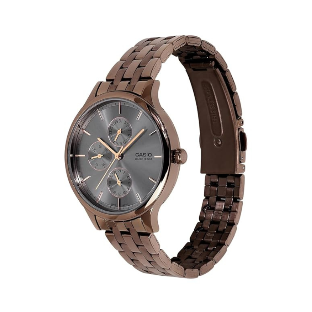 Casio LTP-SN7YRB-8A A2499 | Enticer Women Quartz Grey Dial Multi-Function Stainless Steel Watch