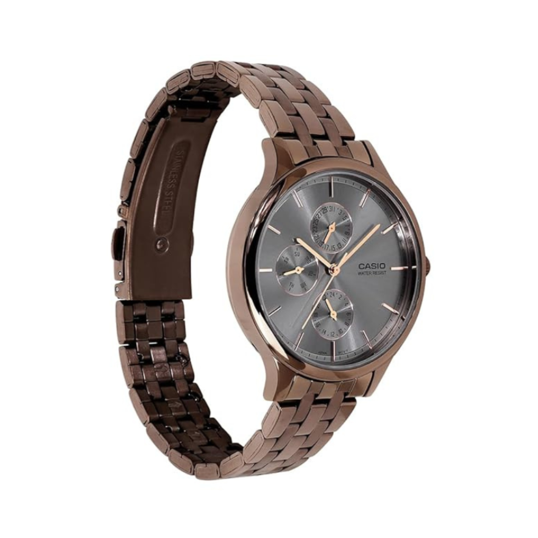 Casio LTP-SN7YRB-8A A2499 | Enticer Women Quartz Grey Dial Multi-Function Stainless Steel Watch
