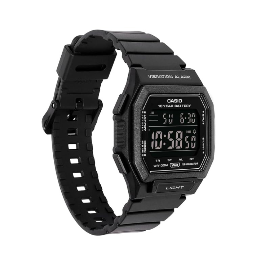 Casio W-738H-1BVDF D442 | Unisex Quartz Black Dial Digital Resin Watch.