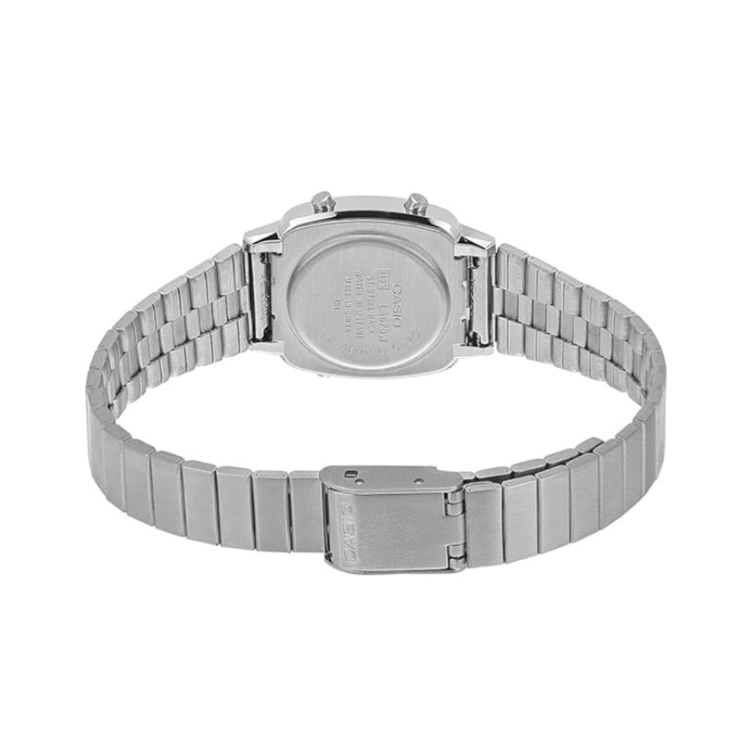 Casio LA670WA-1DF D089 | Vintage Women Quartz Black Dial Digital Stainless Steel Watch