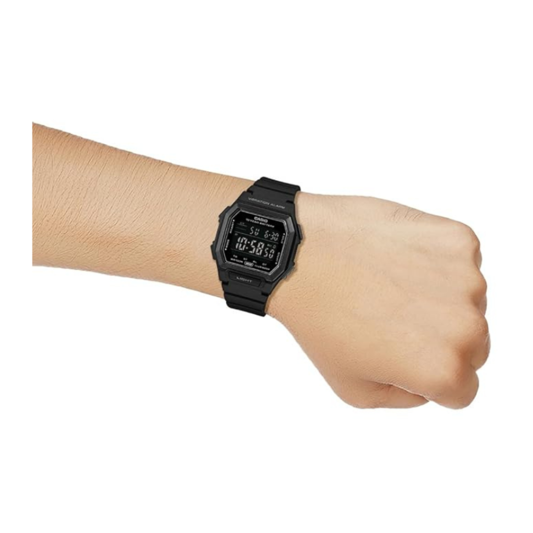 Casio W-738H-1BVDF D442 | Unisex Quartz Black Dial Digital Resin Watch.