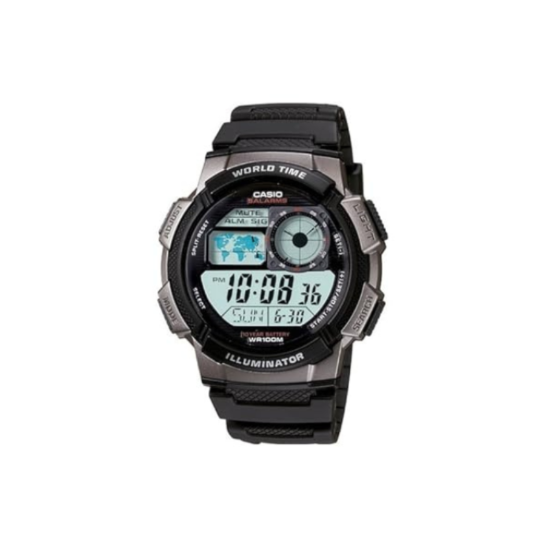 Casio AE-1000W-1AVDF D080 | Youth Unisex Quartz Black Dial Digital Resin Watch