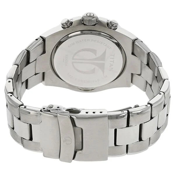 Titan 9308SM01 | Titan Chronograph Silver Dial Stainless Steel Strap watch for Men