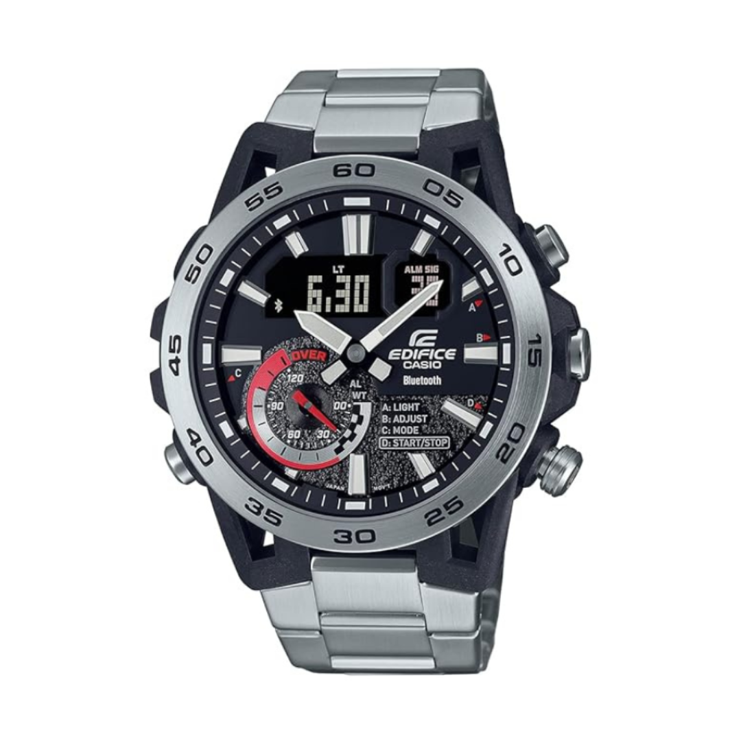 Casio ECB-40D-1ADF ED574 | Edifice Men Quartz Black Dial Analog-Digital Stainless Steel Watch