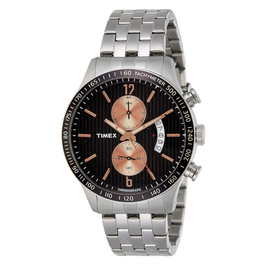 Timex TWEG14902 | Timex E Class Men's Black Dial Round Case Chronograph Function Watch