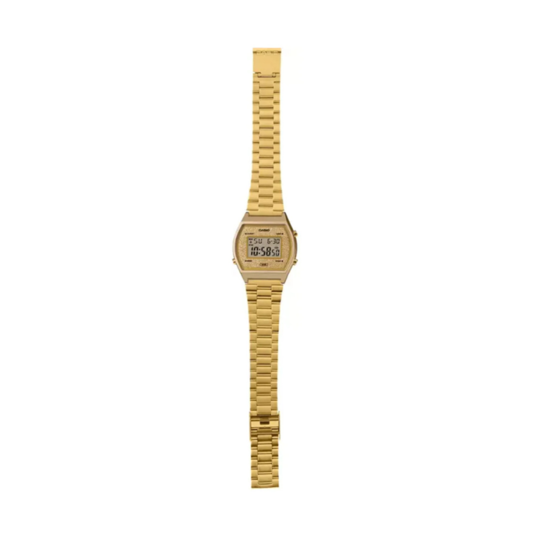 Casio B640WGG-9DF D188 | Vintage Unisex Quartz Gold Dial Digital Stainless Steel Watch