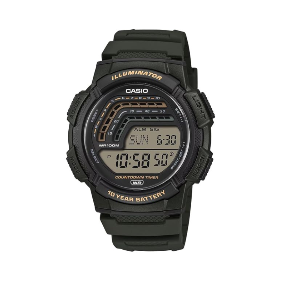 Casio WS-1800-3AVDF A2534 | Men Quartz Transparent Dial Digital Resin Watch