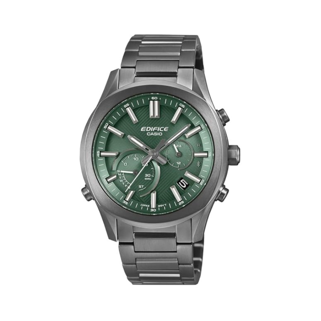 Casio EQB-1300DC-3ADF ED711 | Edifice Men Quartz Green Dial Analog Stainless Steel Watch