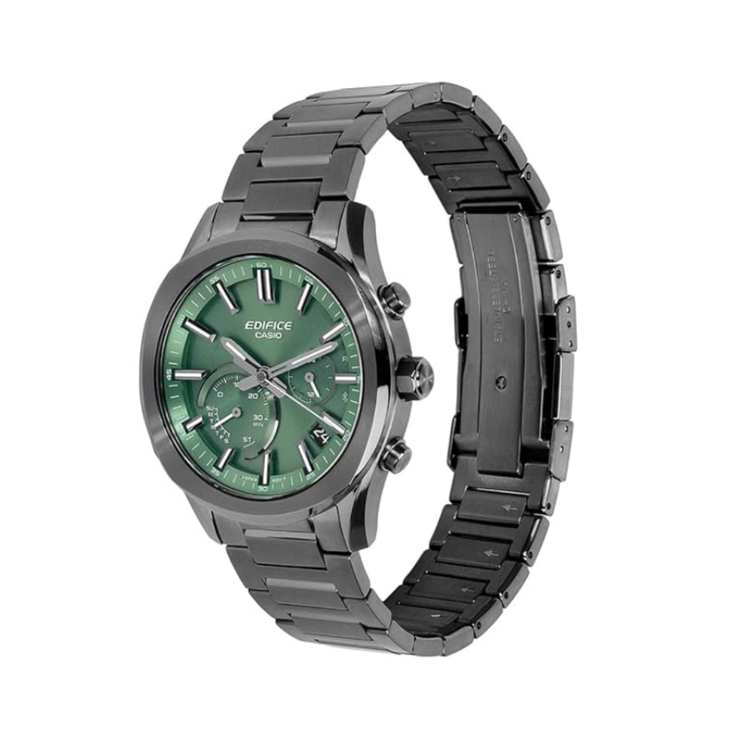Casio EQB-1300DC-3ADF ED711 | Edifice Men Quartz Green Dial Analog Stainless Steel Watch