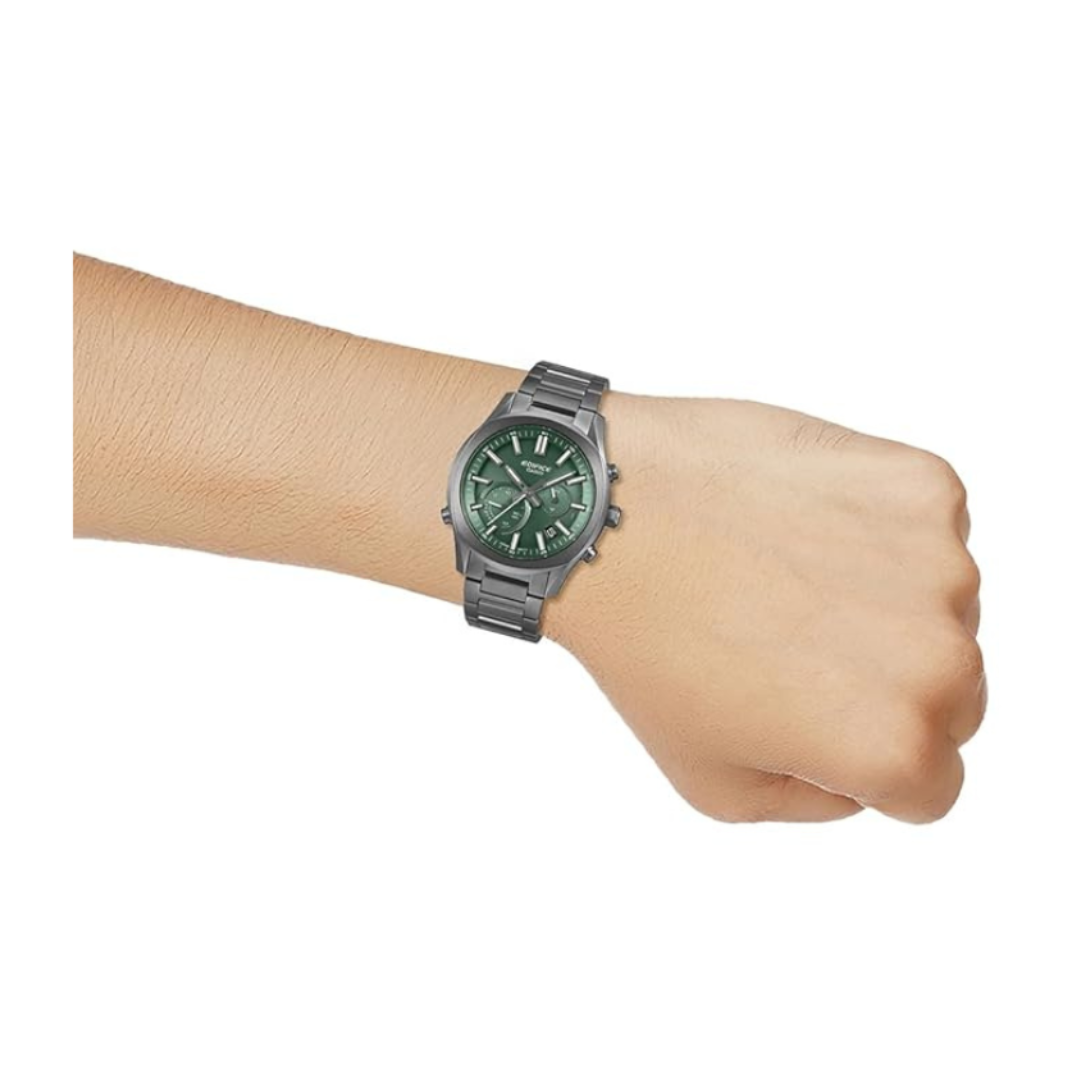 Casio EQB-1300DC-3ADF ED711 | Edifice Men Quartz Green Dial Analog Stainless Steel Watch