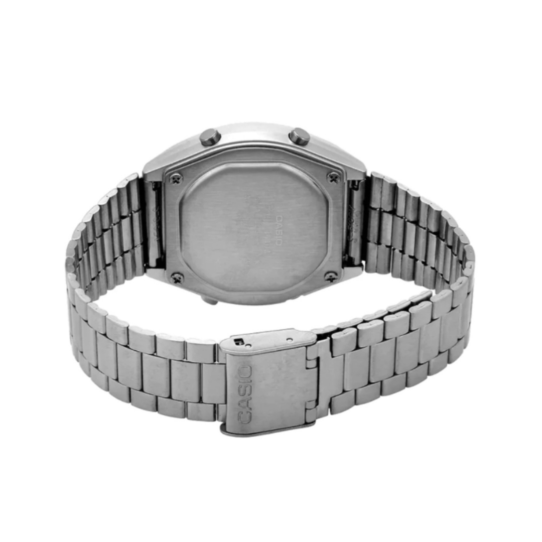 Casio B640WD-1AVDF D129 | Vintage Unisex Quartz Black Dial Digital Stainless Steel Watch