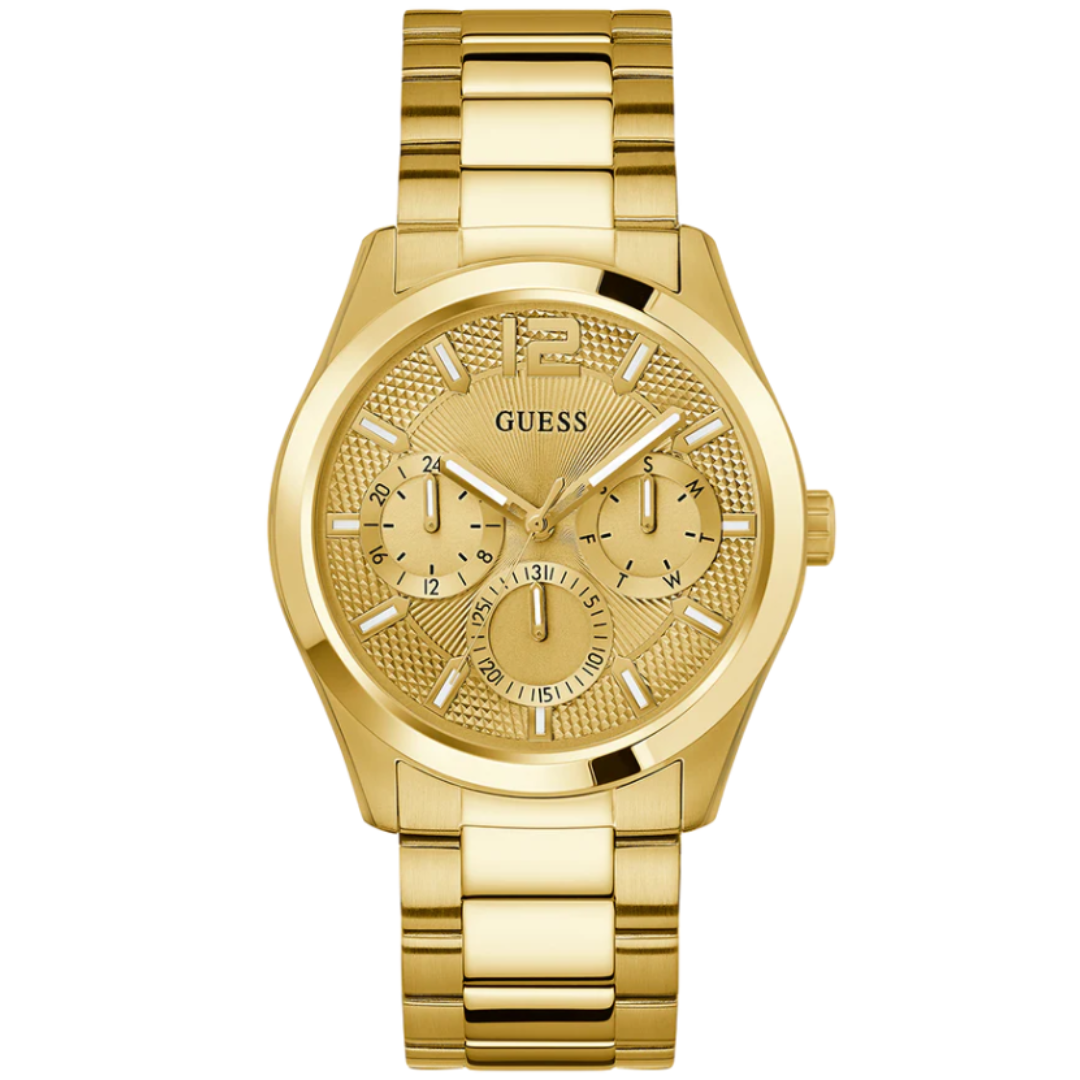 Guess GW0707G3 | Gd Zen Men Quartz Champagne Dial Analog Stainless Steel.