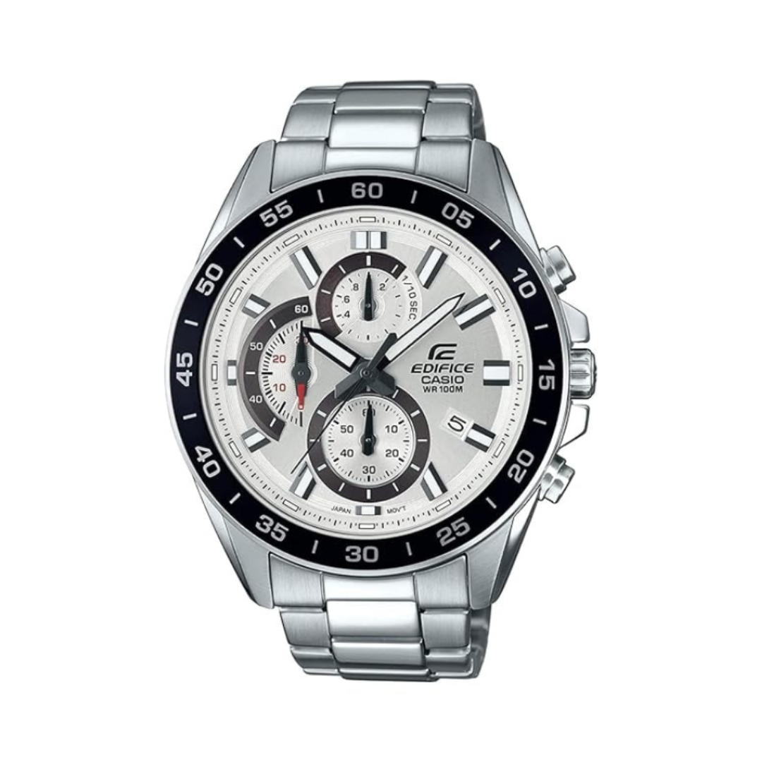 Casio EFV-550D-7AVUDF ED556 | Edifice Men Quartz White Dial Chronograph Stainless Steel Watch