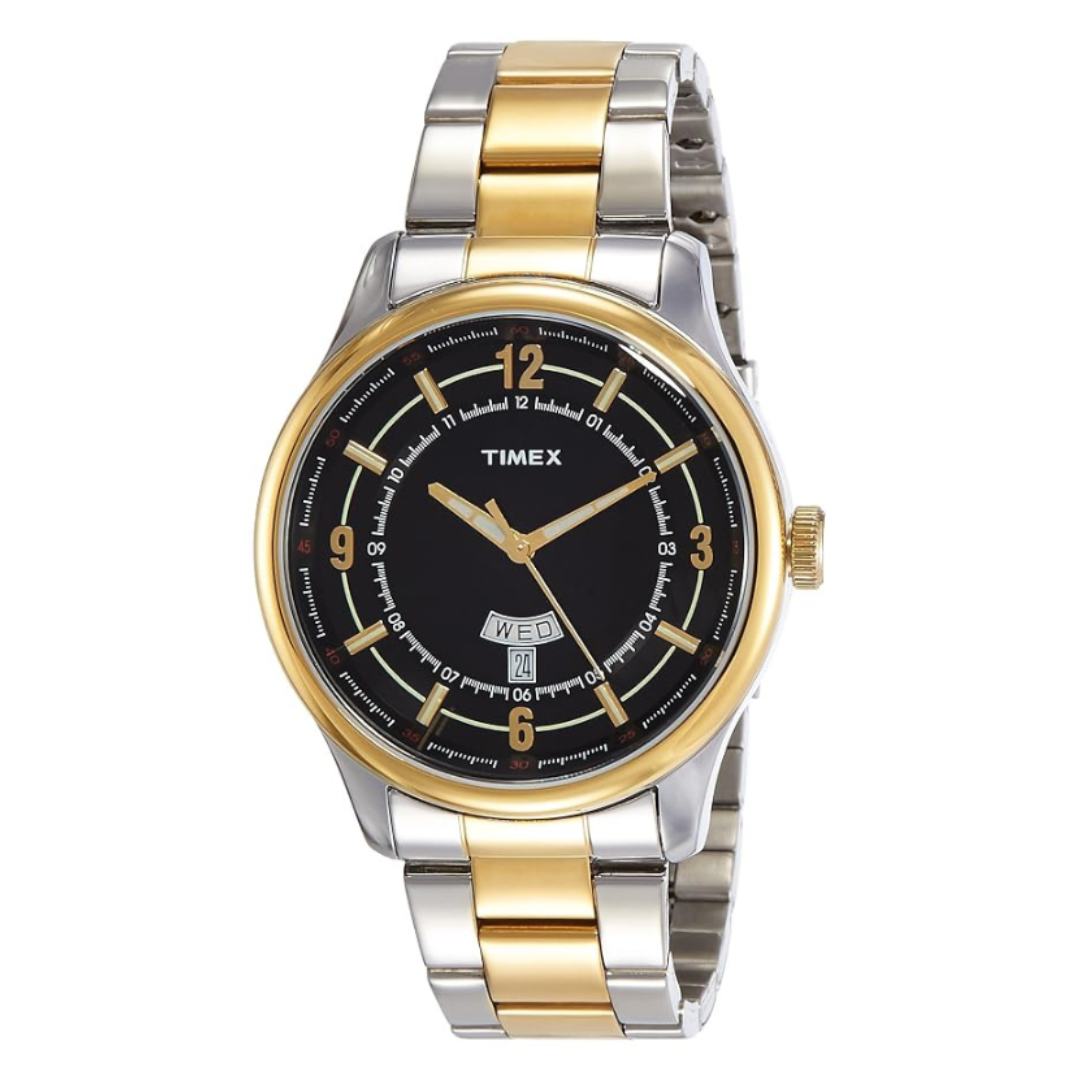 Timex TWEG14505 | Timex E Class Men's Black Dial Round Case Day Date Function Watch