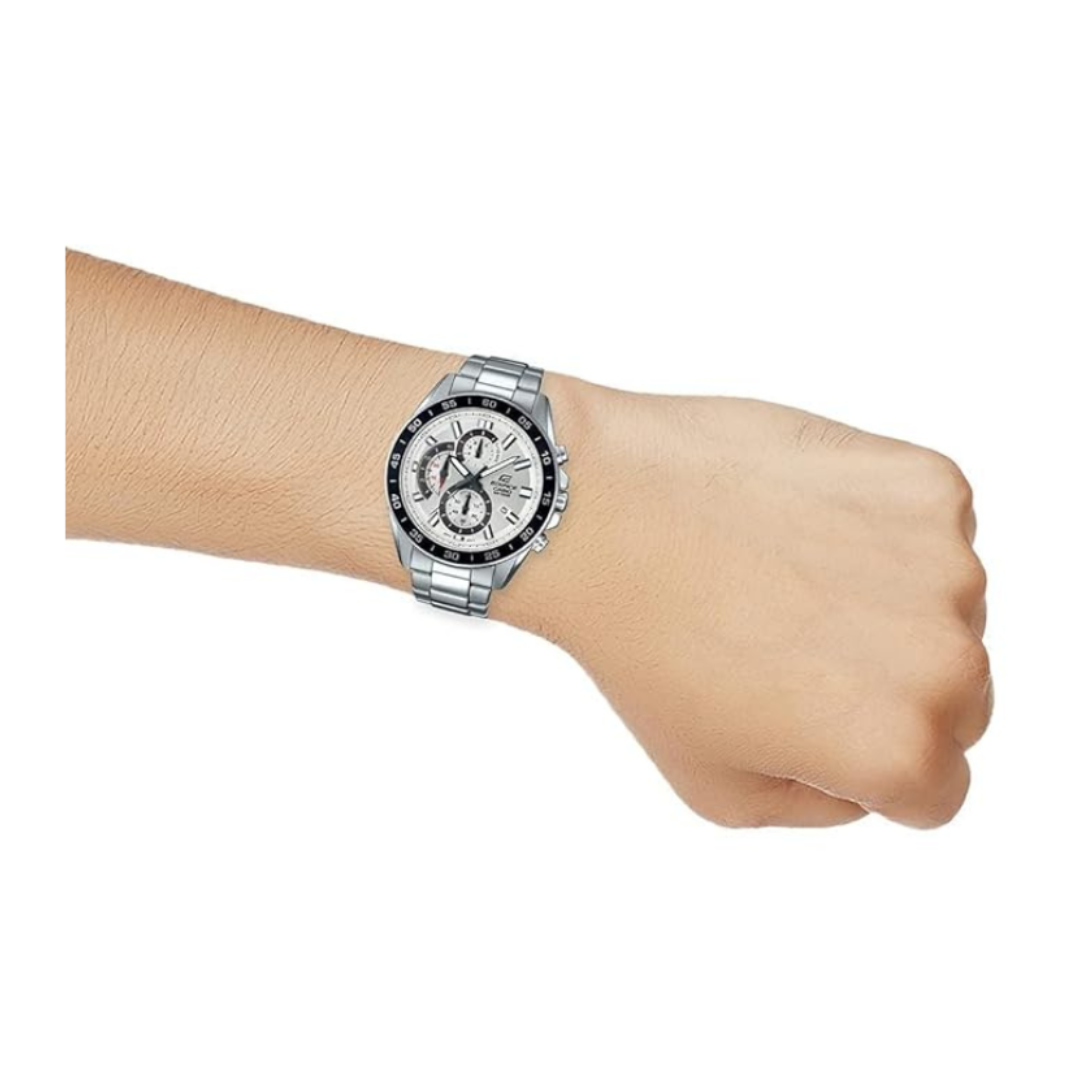 Casio EFV-550D-7AVUDF ED556 | Edifice Men Quartz White Dial Chronograph Stainless Steel Watch