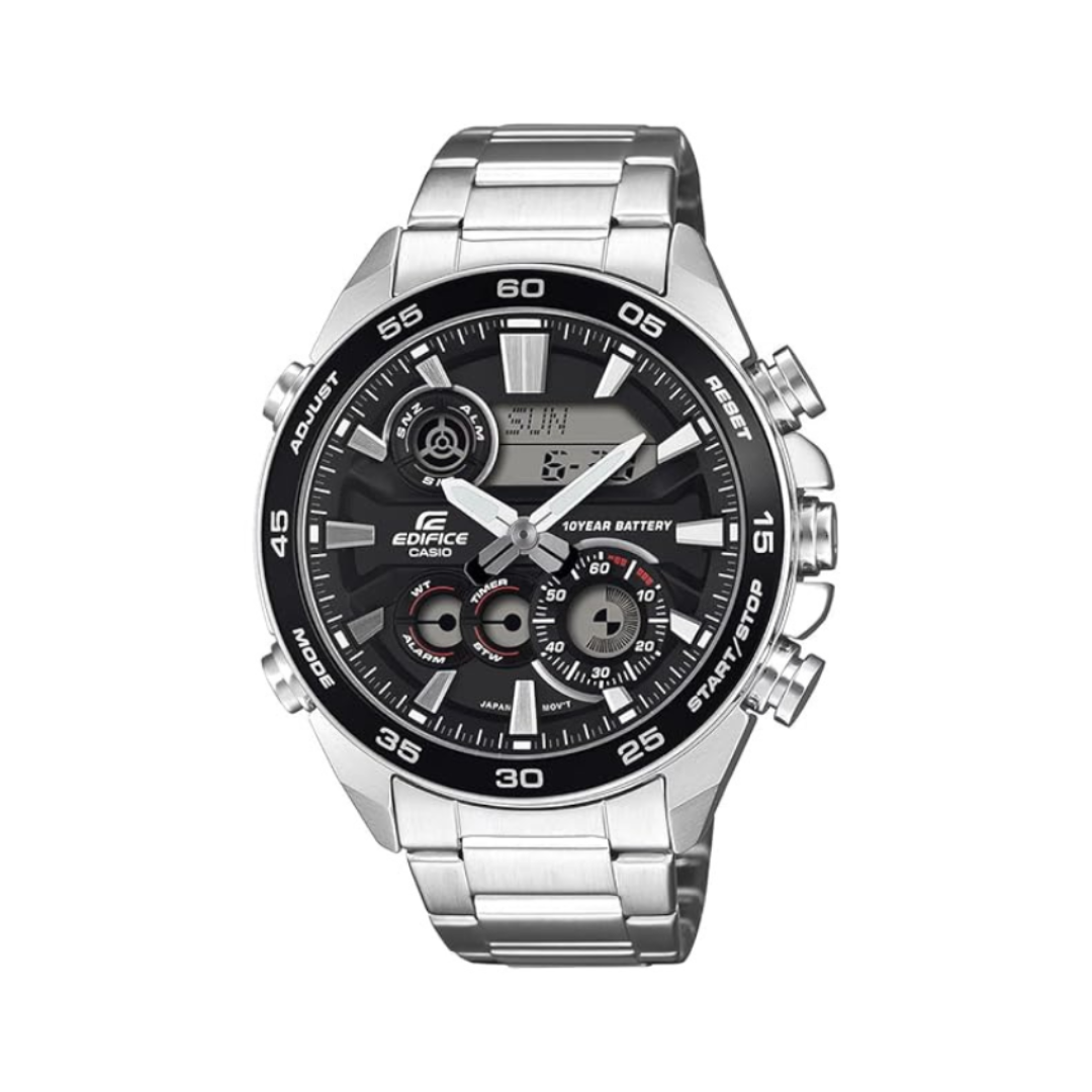 Casio ERA-130D-1ADF ED712 | Edifice Men Quartz Black Dial Analog-digital Stainless Steel Watch