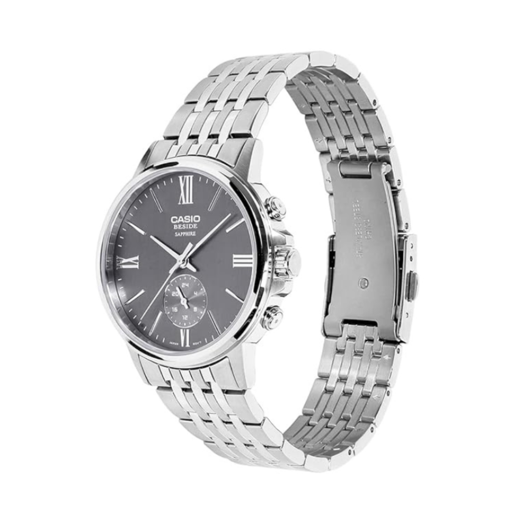 Casio BMS-100D-8AVDF A2537 | Enticer Men Quartz Grey Dial Analog Stainless Steel Watch