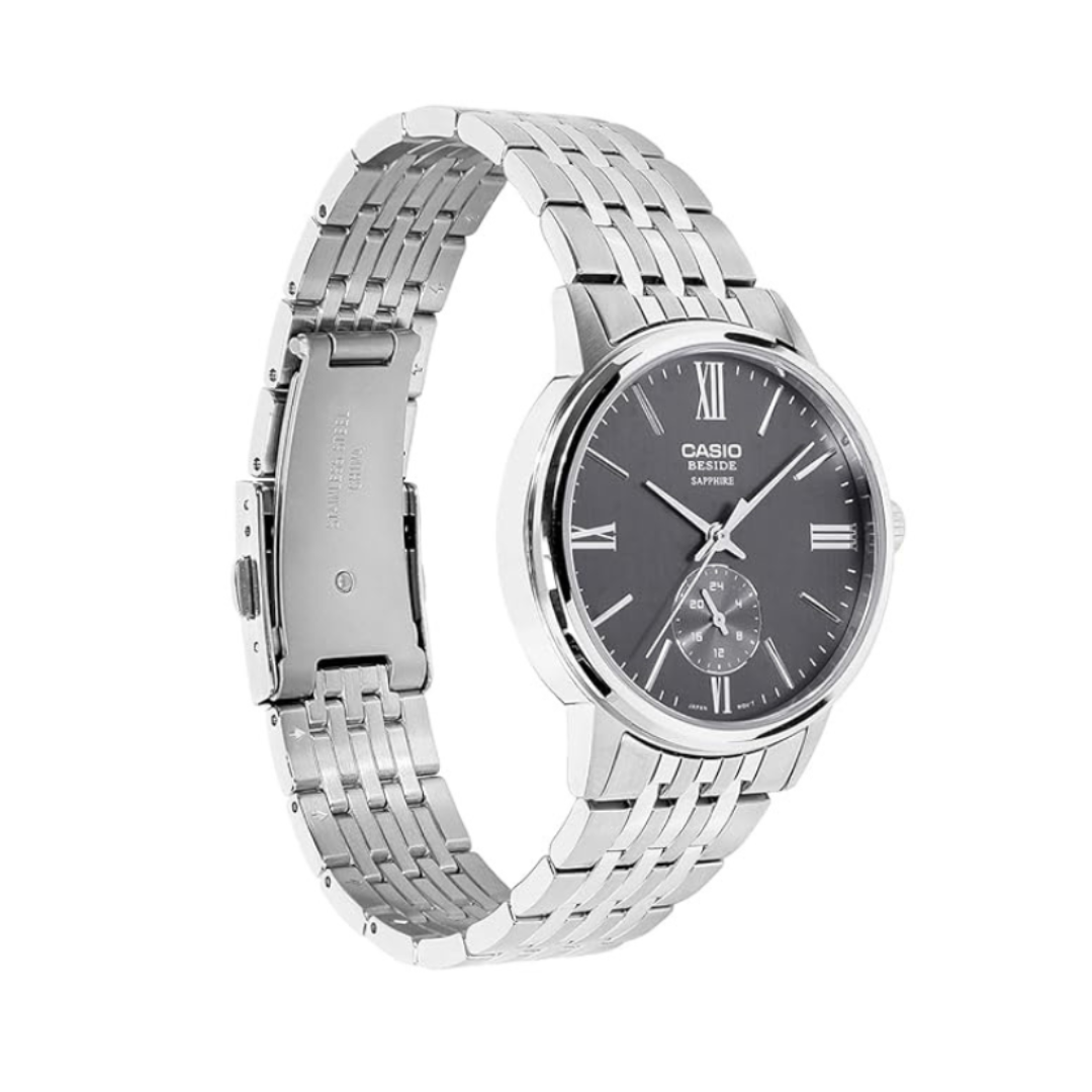 Casio BMS-100D-8AVDF A2537 | Enticer Men Quartz Grey Dial Analog Stainless Steel Watch