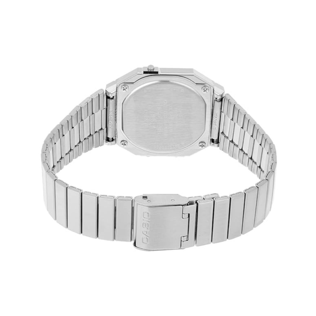 Casio A700WEV-7ADF D346 | Vintage Unisex Quartz Silver Dial Digital Stainless Steel Watch