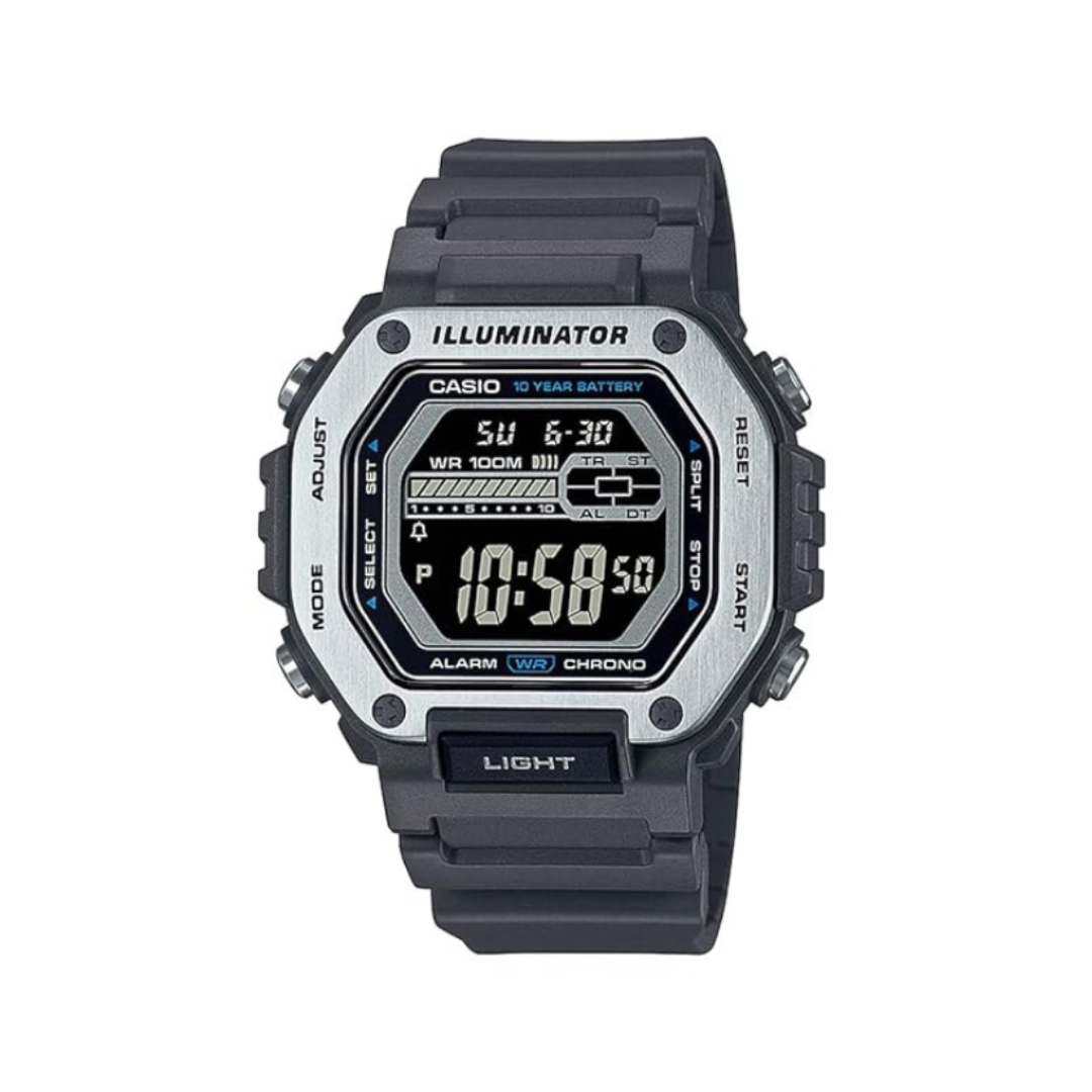 Casio MWD-110H-8BVDF D302 | Youth Unisex Quartz Grey Dial Digital Resin Watch.